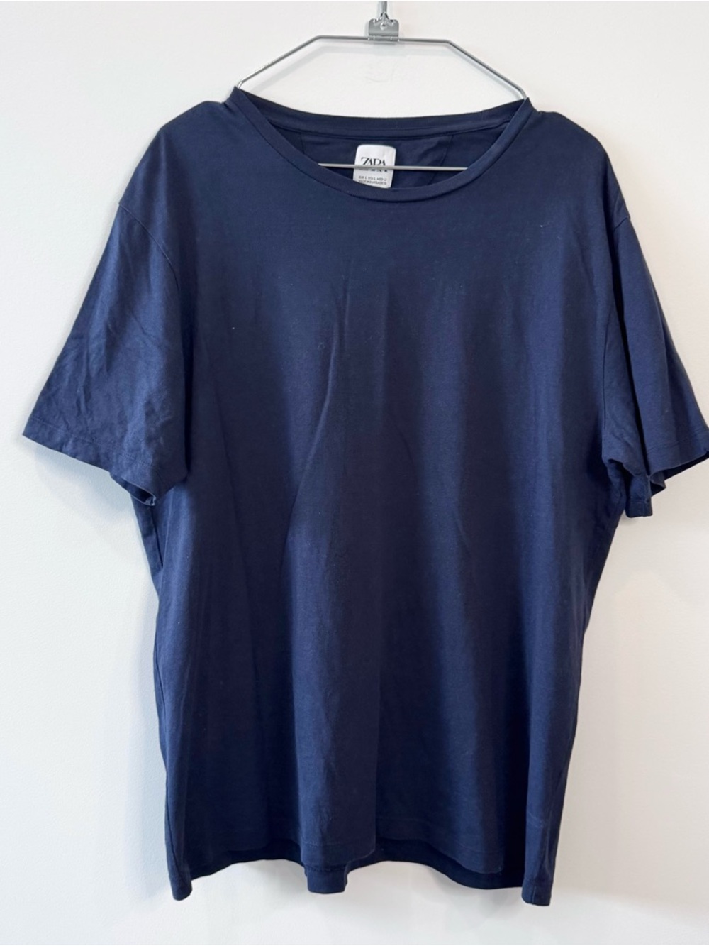 🛍️ 4 for 20$ / Zara Crew Neck Short Sleeve T-Shirt / Navy / L
